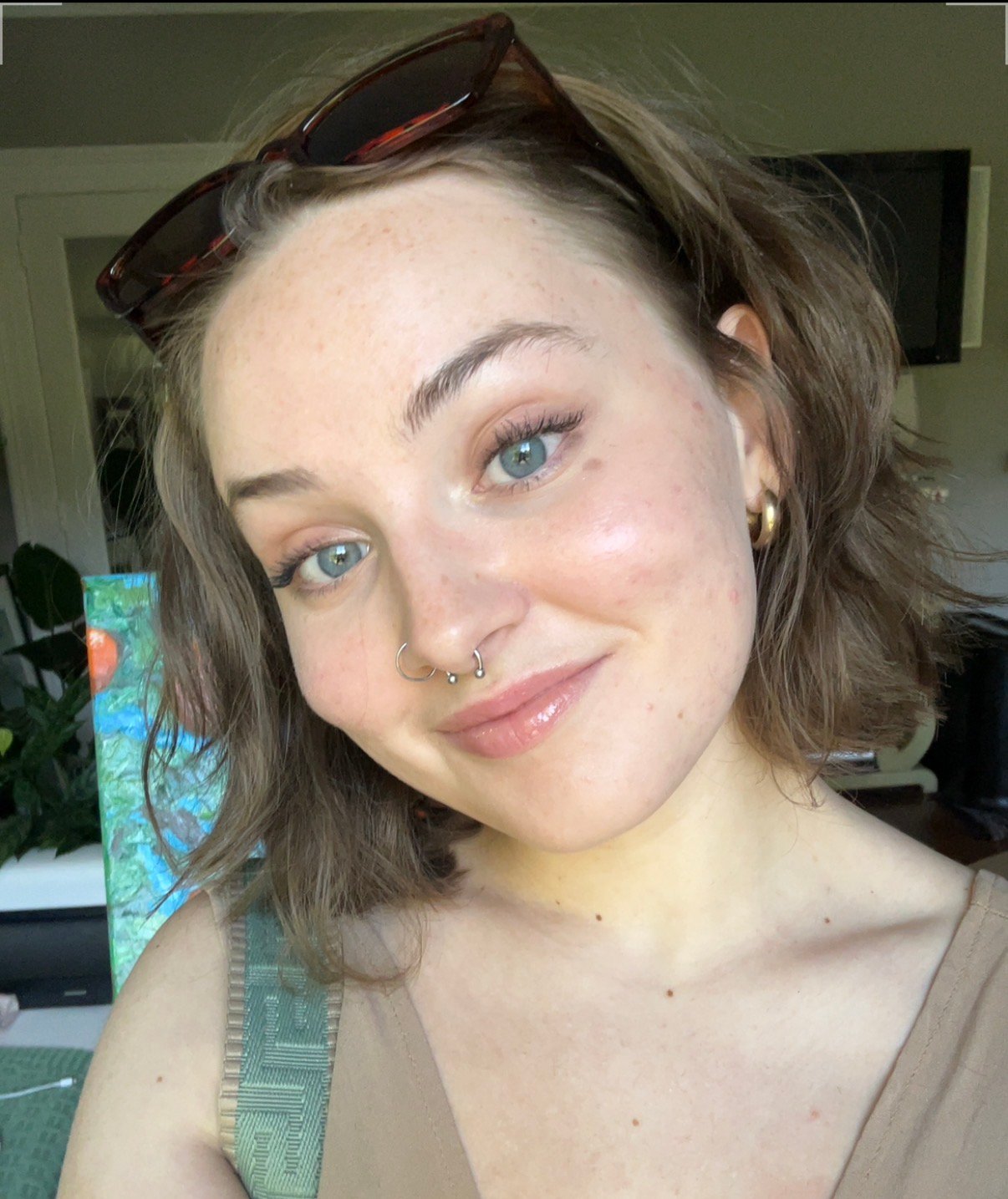 Selfie close up portrait